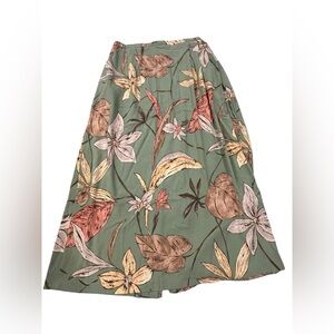 Southern Lady Vintage Floral Rayon Skirt 14‎